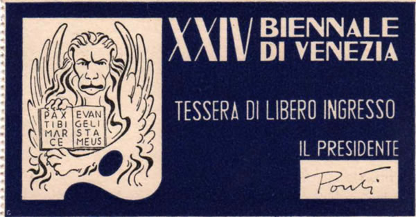 Tessera XXIV Biennale Venezia